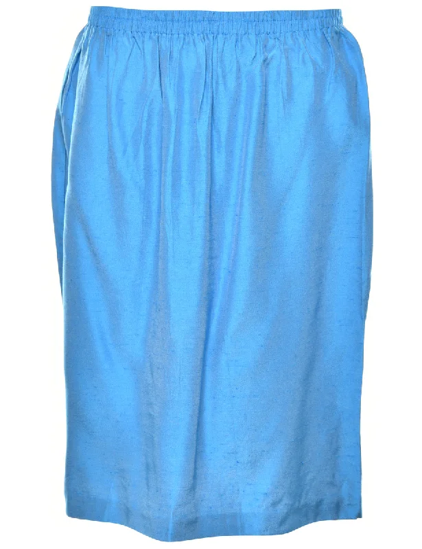 Blue Pencil Skirt - M