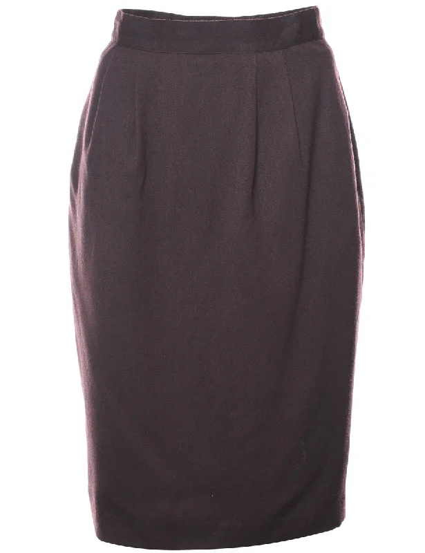 Burgundy Pencil Skirt - S