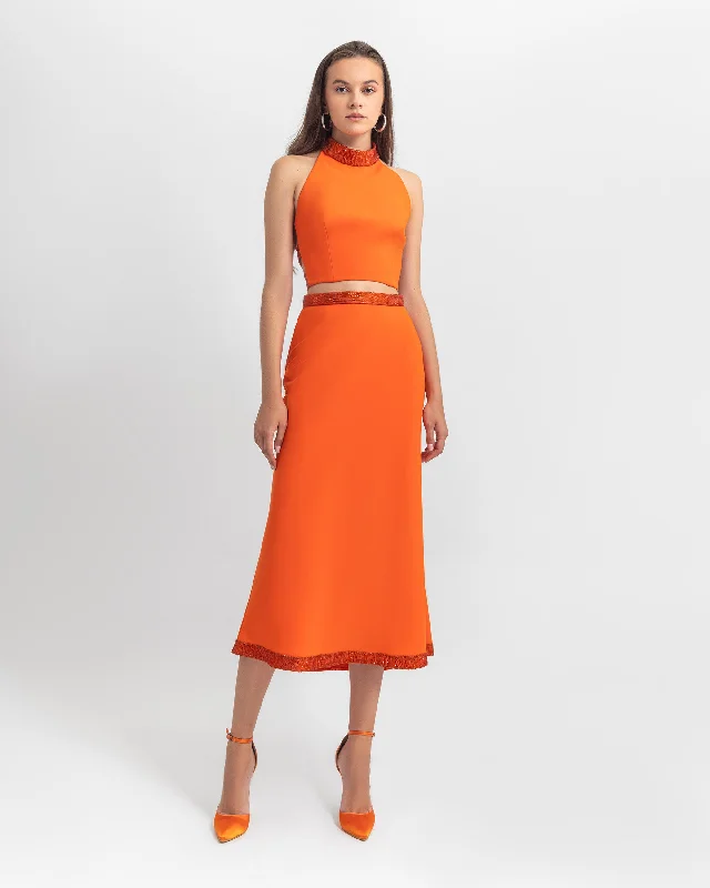 Straight Cut Midi Skirt