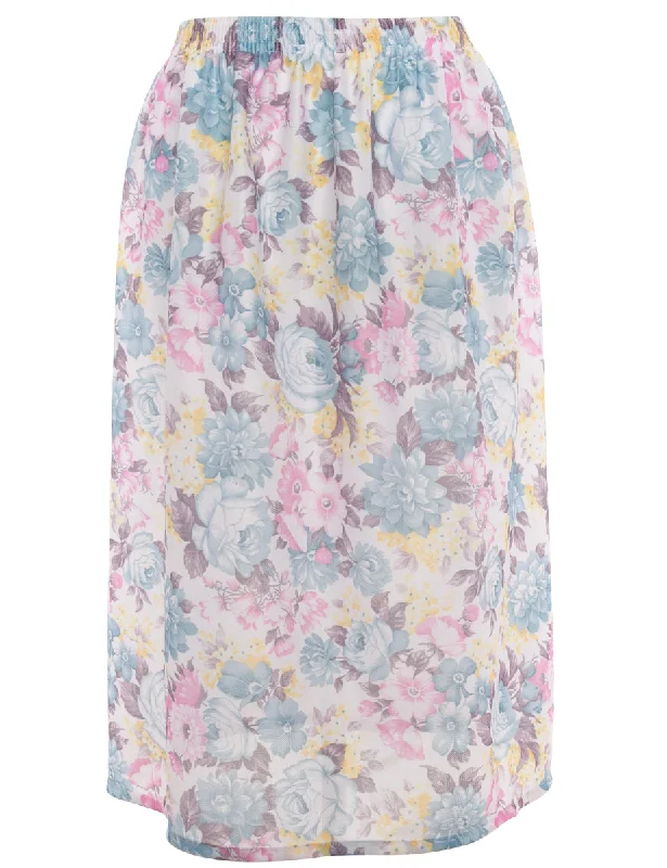 Floral Multi-Color Maxi Skirt - S