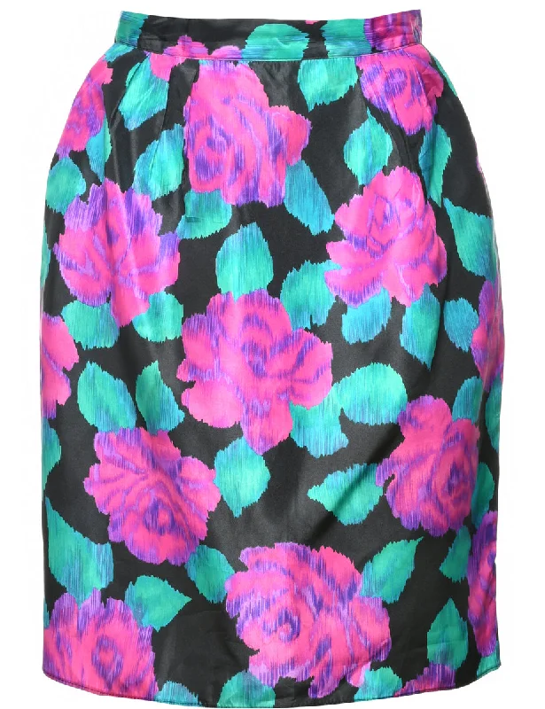 Floral Print Skirt - S