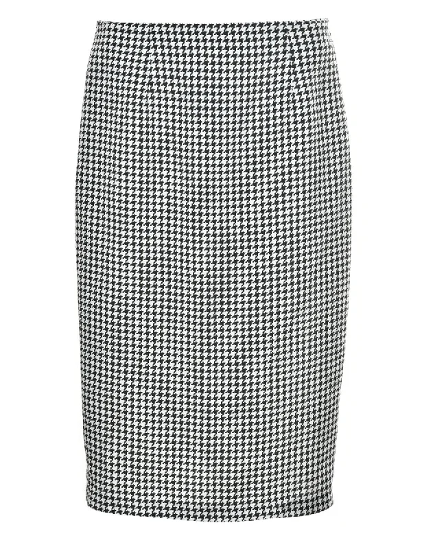 Houndstooth Pencil Skirt - S