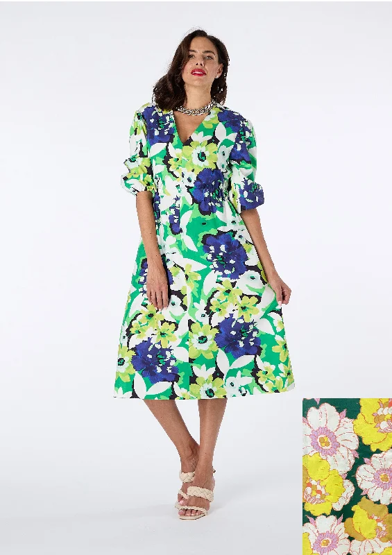 Michelle V-neck Floral Midi Dress