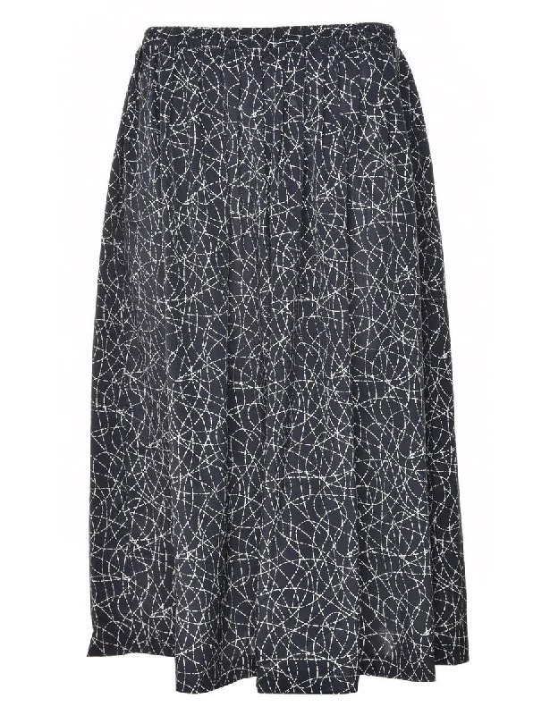 Patterned Full Skirt - S