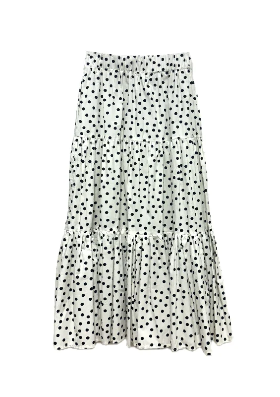 Polka Dot Tiered Midi Skirt