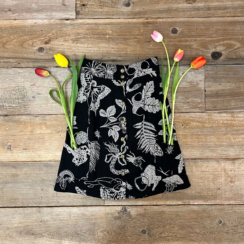 Rah Rah Skirt in Black Woodland Wonder