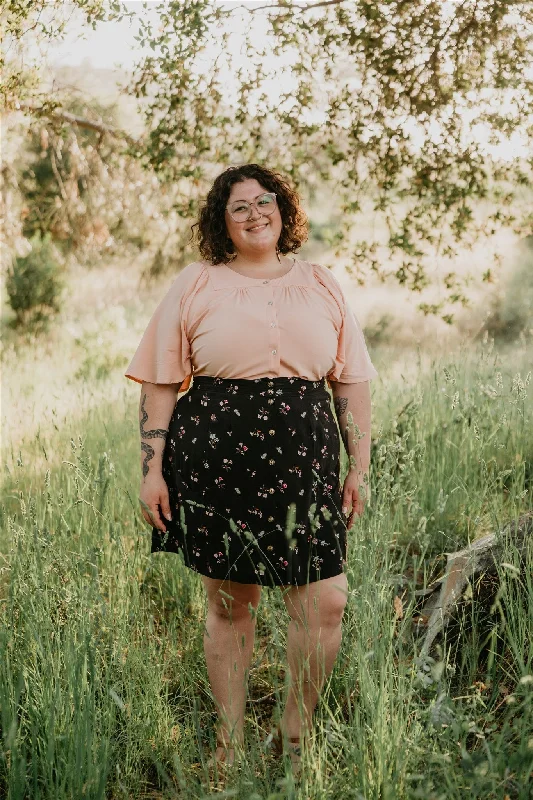 Rah Rah Skirt in Floral Dark Floral