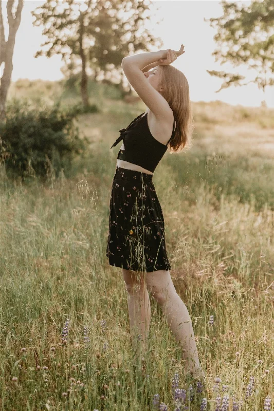 Rah Rah Skirt in Floral Dark Floral