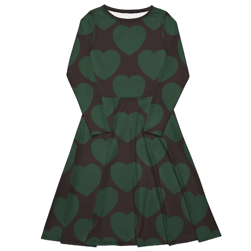 ELLIE LOVE forest - Midi dress with long sleeves and handy pockets