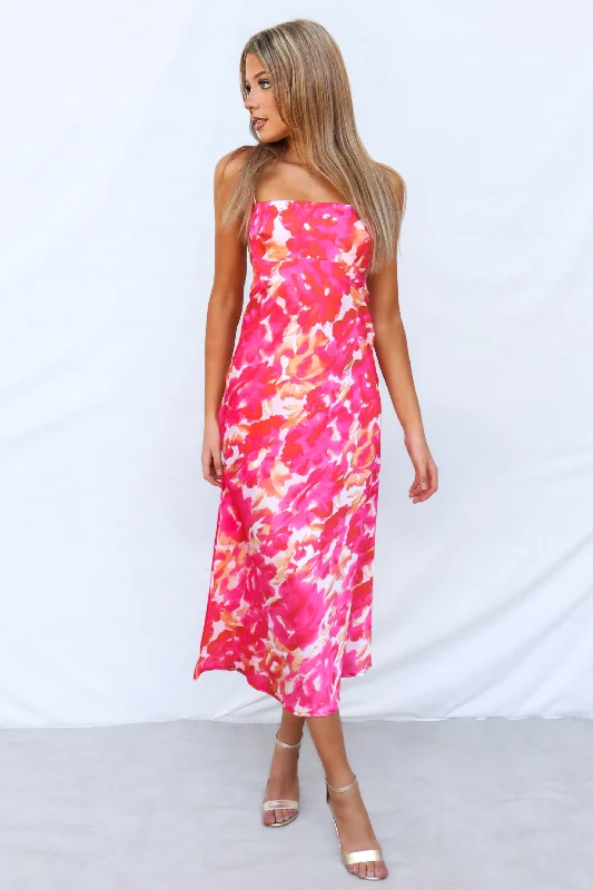 Catherine Midi Dress - Pink Multi