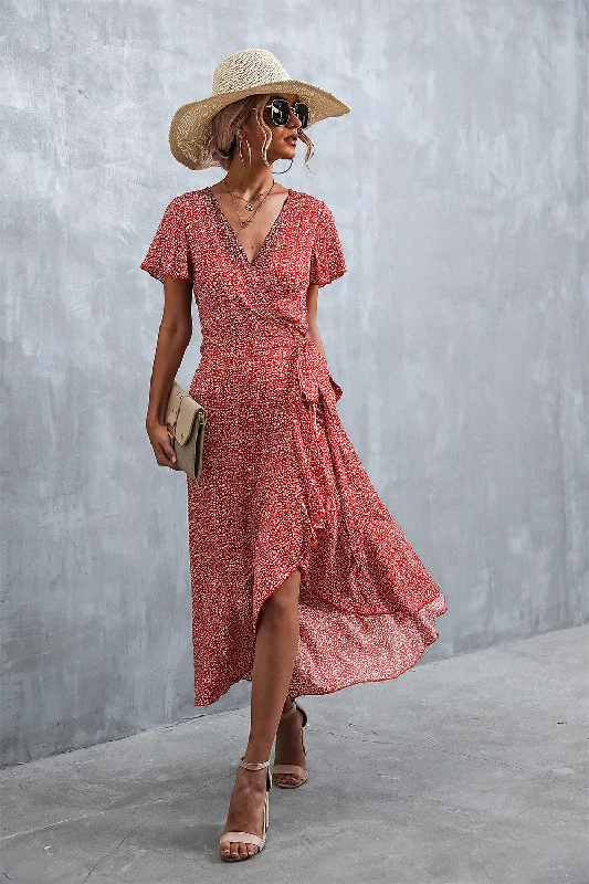 Knox Paisley High Low Ruffle Maxi Dress - FINAL SALE