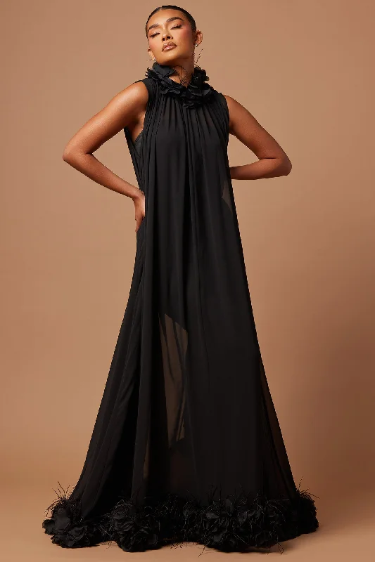 Linnett Chiffon Gown - Black