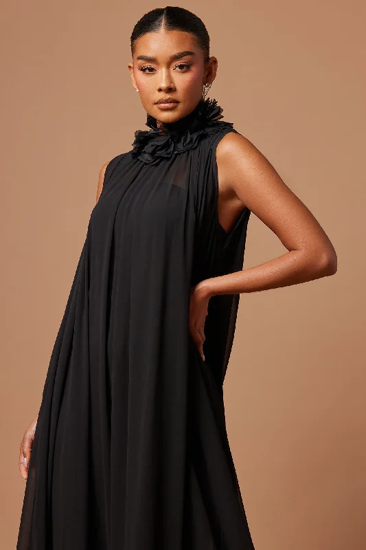 Linnett Chiffon Gown - Black