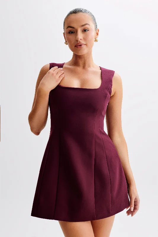 Lysandre Crepe Mini Dress - Plum