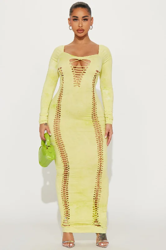 Persuade Me Maxi Dress - Chartreuse