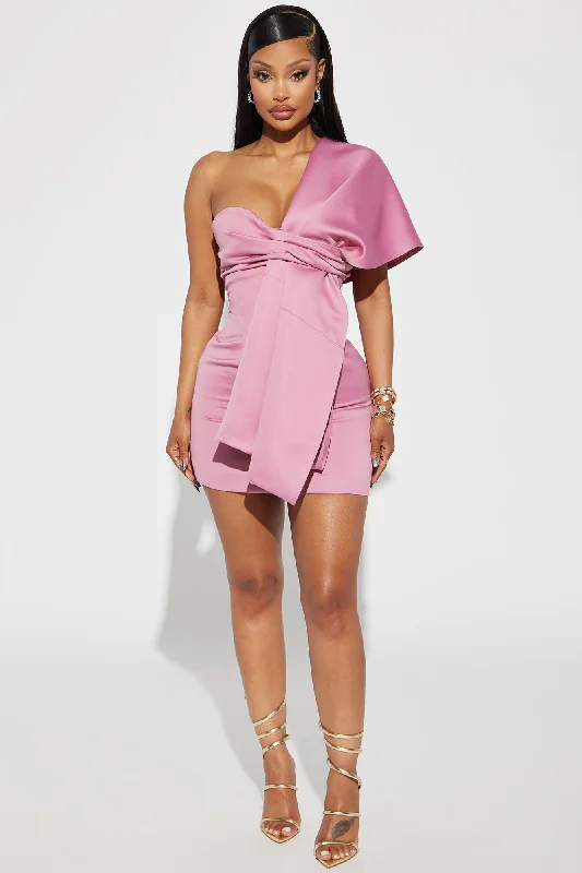 Rome Nights Wrap Mini Dress - Mauve