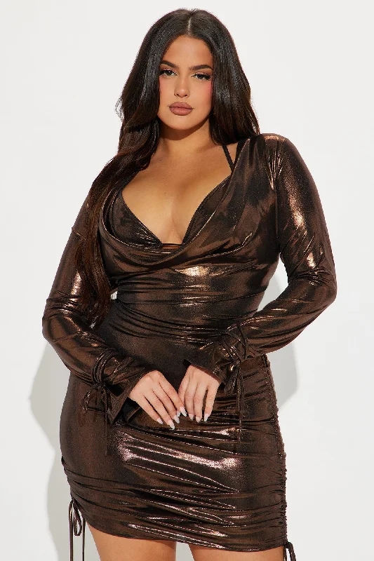 Stella Micro Mini Dress Set - Copper