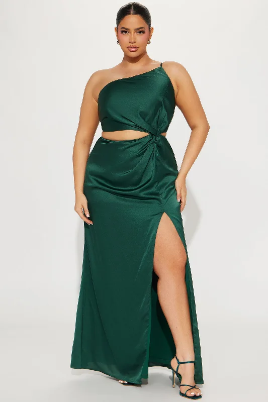 Stella Satin Gown - Hunter