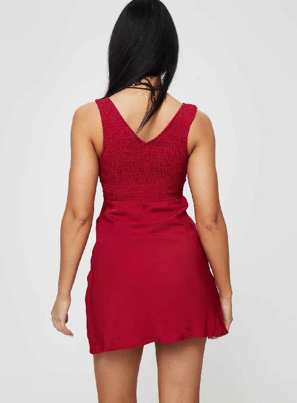 Bareena Mini Dress Burgundy