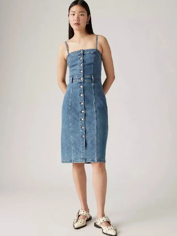 Levi's Denim Bustier Dress in Dreaming of Blue