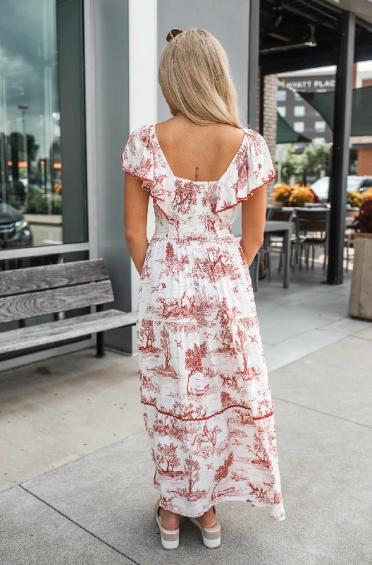 Teagan Toile Print Maxi Dress